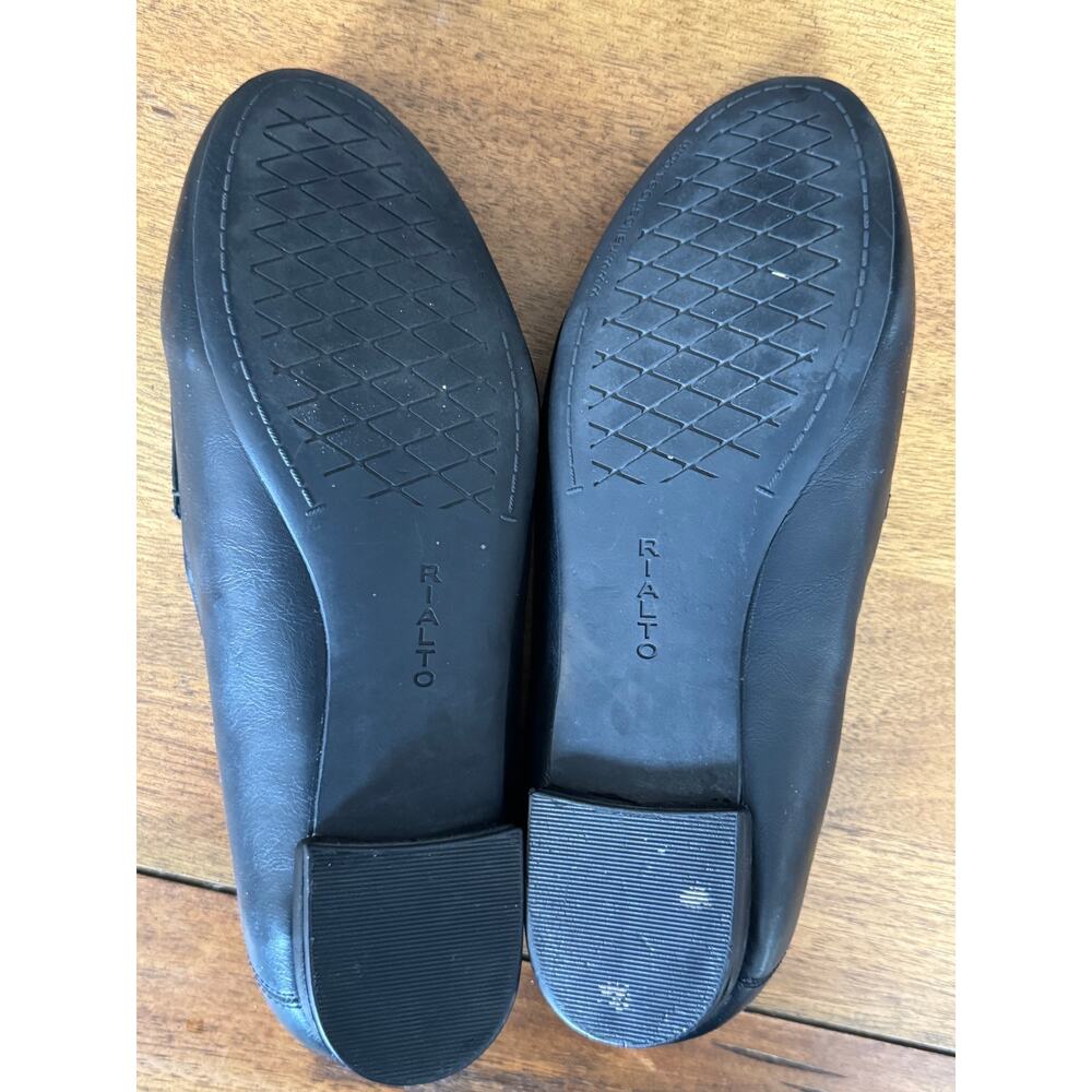 Rialto Black Loafers Womens 8.5M Horsebit Flats Classic Comfort Shoes - Picture 6 of 10